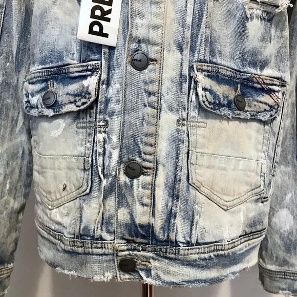 Preme NWT Light Stone Wash Jean Jacket Men M - Picture 5 of 16